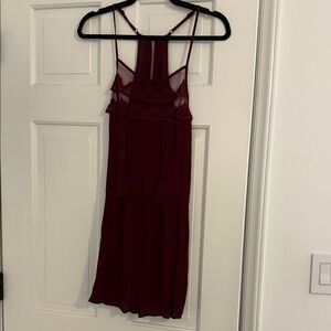 Ambiance Burgundy Backless Dress